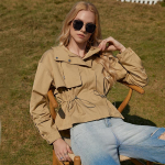 Tuulejope ZIAI kevadine v&auml;lismaise stiilis l&uuml;hike kapuutsiga trent&scaron;, naiste Briti stiilis bf tooling jope M