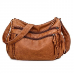 T&auml;iesti sobiv pehmest PU-nahast k&auml;ekott ja &otilde;lakott naistele Suure mahutavusega Crossbody kotid Tote Bucket Bag Naistele Kvaliteetsed k&auml;ekotid Hobo Bag pruun