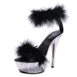 Naise k&otilde;rged kontsad stiletto Seksikas must veekindel platvorm Hate The Sky High karusnahast sandaalid Naistele Suvine 330 seeria 15 cm konts 5 cm platvorm LFD 34