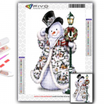 5D Teemantmaal J&otilde;ulupuu J&otilde;uluvana Lumememm DIY Teemanttikand Strass Kodu Kaunistus Full Round 20X30CM