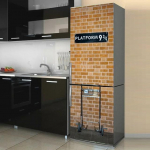 Geomeetrilise mustriga seinak&uuml;lmiku kleebised s&ouml;&ouml;gitoa jaoks kodukaunistamiseks tellised tassikapp Toit Vin&uuml;&uuml;l Art Seinakleebised K&uuml;lmik 60x180cm(1 pcs)