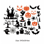 Uued Halloweeni kohandatud plaastrid isetehtud kapuutsid Parches Ropa riided kleebised kuumpressitud aplikatsioonid r&otilde;ivastel kunst k&auml;sit&ouml;&ouml; 24.5x19.4cm