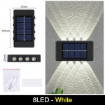 P&auml;ikeseenergia LED-v&auml;lisvalgusti &uuml;les ja alla h&otilde;&otilde;guv lamp veekindel seinavalgusti sisehoovi t&auml;nava maastiku aia kodukaunistus 8LED White Light