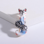 Blucome Fashion Lihtne v&auml;ikelooma pross sulamist &otilde;list tilkuva rebase temperamendiga kaelarihm must