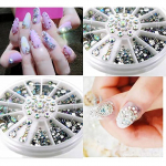 Shillsi professionaalne k&uuml;&uuml;nekunst 3D kuldne ja must k&uuml;&uuml;nekunst Rhinestones uhke kujuga kristallid ja kivi CrystalGlitterRhinestone