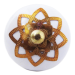 Les Tr&eacute;sors De Lily [A3114] - Kuldvalge Boho keraamiline m&ouml;&ouml;blinupp - 60x40 mm kuld