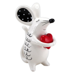 Les Tr&eacute;sors De Lily [R6538] &ndash; keraamiline kujuke  Armastuse hiir  punane valge (s&uuml;da) - 16x12x8 cm punane