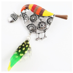 Les Tr&eacute;sors De Lily [R6120] &ndash; disainerpross  Lilipoupettes  (sarapuu lind) oranž roheline h&otilde;be - 80x60 mm oranž