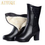 Naiste saapad Naturaalsest villast soojad talvised naiste saapad k&otilde;rge kontsaga saapad Naiste lumesaapad 39