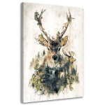 L&otilde;uendiprint Deer Abstract Animals Nature 40x60 pruun