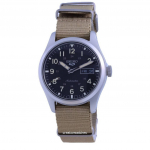 Seiko 5 spordiv&auml;ljaku must sihverplaadiga automaatne SRPG35 SRPG35K1 SRPG35K 100M meeste k&auml;ekell