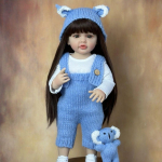 BZDOLL 55 CM 22-tolline alusega t&uuml;drukute nukk realistlik taass&uuml;ndinud beebi t&auml;ispehme silikoonist kehaga printsess v&auml;ikelapse s&uuml;nnip&auml;evakingitus same as picture