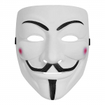 Folulus Hackers Mask White V Vendetta Halloweeni n&auml;omaski kost&uuml;&uuml;mide Cosplay Party jaoks One Size valge