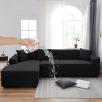 Veekindlad elastsed diivanikatted elutuppa &Uuml;hev&auml;rviline diivani kate Stretch diivanikate nurk L-kujuline diivan, vaja osta 2tk 2 seater 140-185cm must