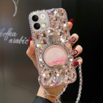 Bling Rhinestone &uuml;mbris Samsung S23 S22 Ultra S21 Plus S20 FE A14 A34 A54 A13 A33 A23 A53 A32 A42 A52 A72 A22 A51 A12/iphone 14 13 12 teemantkatte jaoks Samsung S23 roosa