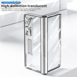 Kickstand Plating mobiiltelefoni &uuml;mbris Samsung Galaxy Z Fold 4 5g Fold4 Fold3 Fold 3 klaaskilega S pliiatsihoidja kokkupandavad &uuml;mbrised for Samsung Z Fold 3 h&otilde;be