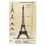 Tript&uuml;hhon Retro Ameerika vabadussammas l&otilde;uend maalimine seinaplakat Pariisi Eiffeli torni arhitektuur joonised kodukaunistus 21x30 No Frame