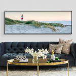 Maastik Rannaniit Majakas Meremaastik l&otilde;uendimaaling Plakatid ja v&auml;ljatr&uuml;kid Seinapildid elutoa kodukaunistuseks Ilma raamita 20cm&times;40cm NoFrame