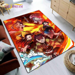 Demon Slayer Vaip Jaapan koomiks koomiks Ruudukujuline Suur vaip Magamistuba Uksematt Kontor arvutitooli ala Padi Elutoa vaip 120 cm x 160 cm