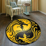 Moodne Yini ja Yangi &uuml;mmargune vaip, kuulujuttude &uuml;mmargune vaip Elutuba Magamistoa vaip Libisemisvastane vaibafotograafia rekvisiidid s&uuml;nnip&auml;evakingitus 120cm by 120cm