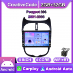 Peugeot 206 2001-2008 jaoks koos nupu nupuga Android autoraadio multimeediumipleier Navigatsioon stereo GPS 2 Din Carplay 2+32GB 2+32GB