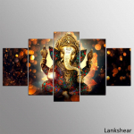 L&otilde;uendimaal Seinakunst Elutoa sisekujundus HD-tr&uuml;kised 5 t&uuml;kki Elevandi pagasiruumi jumala moodulplakat Ganesha pildid 20x35cm*2 20x45cm*2 20x55cm*1