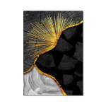 Geomeetriline kuldse musta joonega seinakunsti plakat ja prinditud moodne abstraktne l&otilde;uendimaali seinapildid elutoa sisekujunduseks A4 21x30cm No Frame