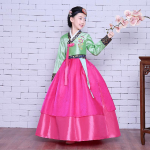 Laste Tikandiga Hanbok Kost&uuml;&uuml;m Korea Kost&uuml;&uuml;m &Otilde;pilaste Esituse Hanbok Festivali Esituse Kleit 110cm roheline