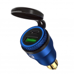 Alumiiniumist DIN Hella pistik 30W 5A toiteallika mootorratta topelt-USB laadija QC3.0 toiteadapter Veekindel 12V-24V BMW Ducati jne Hella DIN-pesa jaoks 5.8x2.8x2.8cm