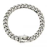 19 mm roostevabast terasest kullast koerakett kaelakee paks Kuuba l&uuml;li Pitbulli koera kaelarihma jaoks lemmiklooma kaelarihmad Chihuahua Correa Perro 35cm valge