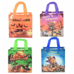 4 tk Halloweeni lausriidest kinkekotid k&uuml;psised suupistete pakendamine k&auml;epidemega kott Happy Helloween tarvikud lastele kinkekotid 4 PCS roheline