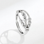 Argent Sterling Silver 925 Bague Anti Stress Naiste S&otilde;rmused Fidget &Auml;revus S&otilde;rmus Anillo Antiestres Reguleeritavad Naiste Ehted