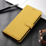 Broneerige nahast rahakoti klapp&uuml;mbris OPPO Realme C55 C35 C33 C31 C30 C21Y C25Y C11 10 9 8 Pro A54 A74 A94 A52 A72 A92 kaardipesa telefoni kaas For OPPO Realme C55 kollane