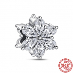 100% 925 sterlingh&otilde;bedast l&auml;bipaistvast tsirkoonist lumehelbest herbaariumi kobarast ripatsist helmed, mis sobivad amuletiga k&auml;ev&otilde;ru ehted