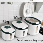 K&ouml;&ouml;gikonteiner 5KG 10KG &auml;mber nano-putukakindel niiskuskindel riisikast, teraviljaga suletud purk Kodune hoiustamine Lemmiklooma koeratoidu poekarp 5KG sinine
