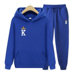 Spordidressi 2-osaline komplekt Unisex Hoodies Fliisist dressipluus+p&uuml;ksid &uuml;likond Hoodies Jogger Hoodies Set K Print pikkade varrukatega kapuuts Jogging S