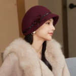 Prantsusmaa Villased Cloche M&uuml;tsid Naiste pidu Ema kingitus Daamile S&uuml;gistalvine pidulik pidulik Fedora m&uuml;ts Tippkvaliteet 100% villane vildist m&uuml;ts 56-58 Adjustable