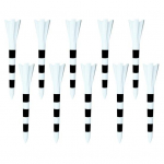 10 tk golfi tiisid, viiepealine disain, professionaalse disainiga h&otilde;&otilde;rdumist v&auml;hendavad serveerimistihvtid 70 mm/83 mm v&auml;rvilised plastikust l&uuml;hikesed t-s&auml;rgid, treenivad golfipallid S valge