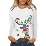 Naiste s&uuml;gistopsid Lahtised kassi j&otilde;uluelemendid, prindiga Kausaalne pikkade varrukatega T-s&auml;rk top pluus XS sinine