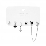 2024. aasta tuttk&otilde;rvar&otilde;ngad, 5-osaline komplekt, must elegantsed k&otilde;rvar&otilde;ngad, valge tilkketiga liblikas kaardi&uuml;likond, 5-osaline valge ehe kingitus, sada &ouml;&ouml;klubi tarvikut h&otilde;be