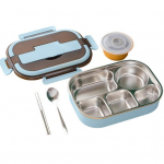 L&otilde;unas&ouml;&ouml;gin&otilde;u vett saab soojendada Lekkekindel p&otilde;rutuskindel toiduhoidja BPA-vaba kuuma toidu soojendaja Bento Box 5Grid roosa