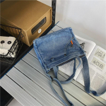 Crossbody kott naistele, Jaapan ja L&otilde;una-Korea, peen pestud teksakott, siset&uuml;kid, kunstiline stiil, isiksus, loovus, kaasaskantav kott, &otilde;lakott