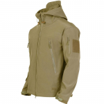 S&otilde;jalised v&auml;lijoped meeste hainahast Soft Shell taktikalised veekindlad tuulejoped Armee v&otilde;itlusjope Meeste kapuutsiga pommimantlid L khaki