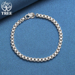 925 Sterling h&otilde;be 4mm karbikett k&auml;ev&otilde;ru ehted 20cm
