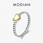 MODIAN Kullav&auml;rvi s&uuml;damega s&otilde;rmused 925 Sterling Silver Vintage trendikas v&otilde;luv s&otilde;rmes&otilde;rmus naistele, peen ehe kingitus 5 h&otilde;be