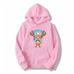 Anime &uuml;hes t&uuml;kis Tony Tony Chopper tr&uuml;kitud kapuuts meeste naiste Anime kapuuts pikkade varrukatega fliisist pulloverid s&uuml;gistalvine kampsun M roosa