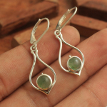 Prehnite naiste rippuvad k&otilde;rvar&otilde;ngad 100% 925 h&otilde;bedast k&auml;sitsi valmistatud ehted roheline