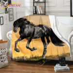 Hobune kappav tekk Loomade flanelltekid 3D-kunstikujundusega Tekid Valge hobusetekk Katte diivanvoodid Heittekid 125x150cm