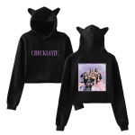 ITZY uus album Merch Hoodie kassik&otilde;rva uued disainid laheda printimisega Wonder Crop topid l&uuml;hike pullover naistele unisex M black