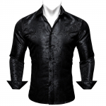Barry.Wang Luksuslikud roosad Paisley lillelised siidis&auml;rgid meestele pikkade varrukatega pluus Slim Fit kleit-s&auml;rgid 2XL
